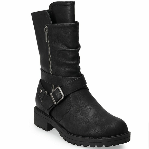 SO Shoes - SO Black Buckle Boot  7.5